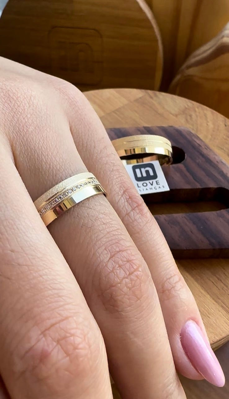 Alianças de Casamento em Ouro 18k - Modelo Amor Eterno | 5mm | 12x R$332.5