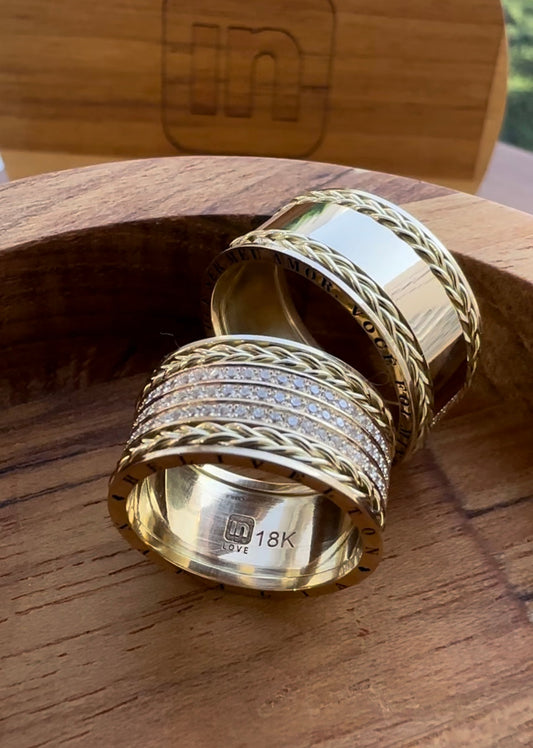 Alianças de Casamento em Puro 18k - Modelo Pra Sempre | 10mm | 12x R$1.665