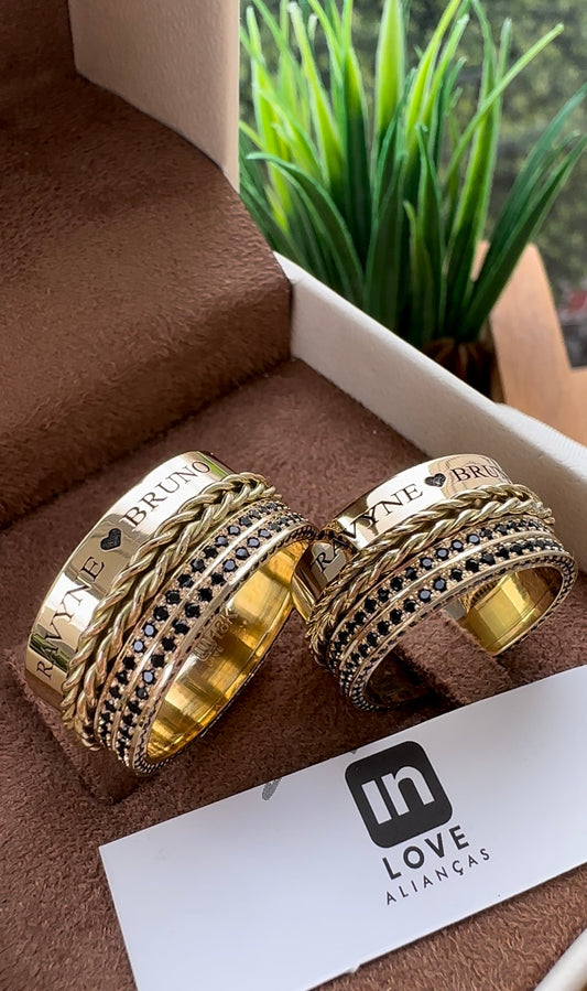 Alianças de Casamento em Ouro 18k - Modelo Nosso Sonho | 10mm | 12x R$1.665
