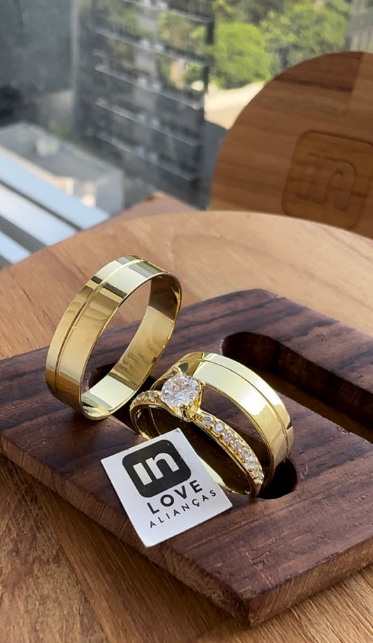 Alianças de Casamento em Ouro 18k - Modelo Amor Maior | 5mm | 12x R$299