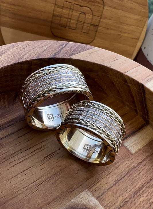 Alianças de Casamento em Ouro 18k - Modelo Pra Sempre | 10mm | 12x R$1.916