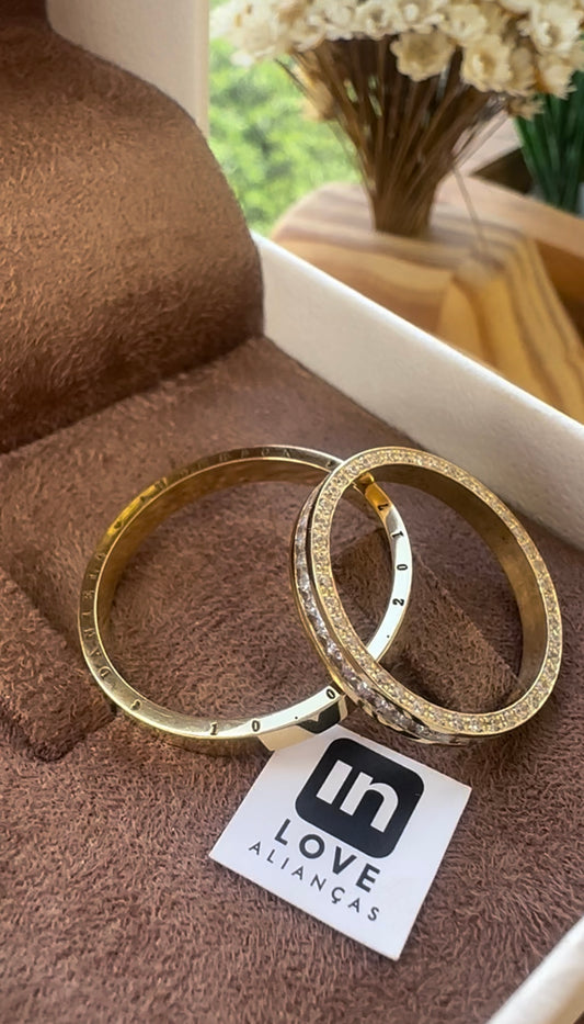 Alianças de Casamento em Ouro 18k - Modelo Meu Amor | 3mm | 12x R$799