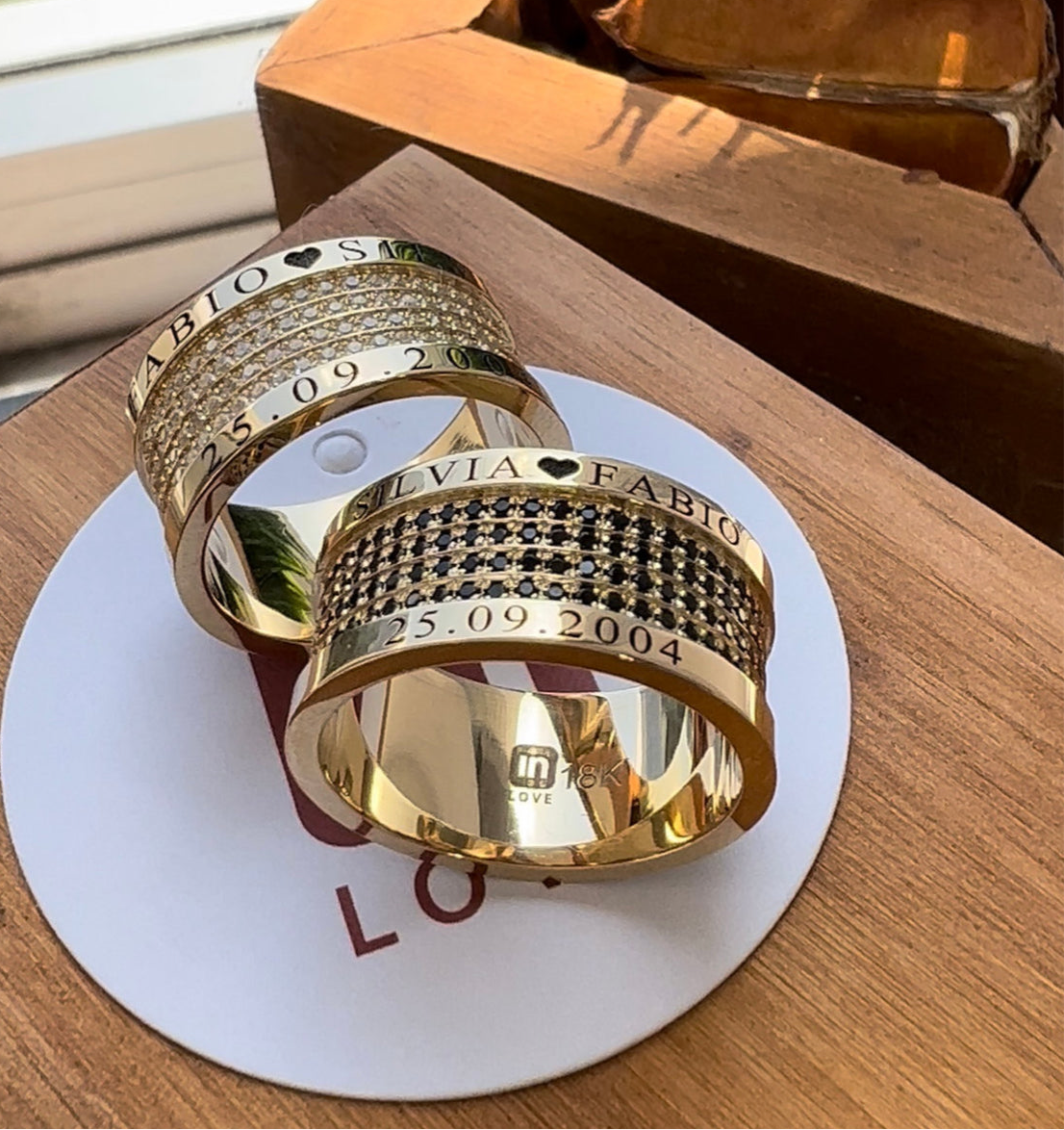 Alianças de Casamento em Ouro 18k - Modelo For You Duo Master | 10mm | 12x R$2.008,33