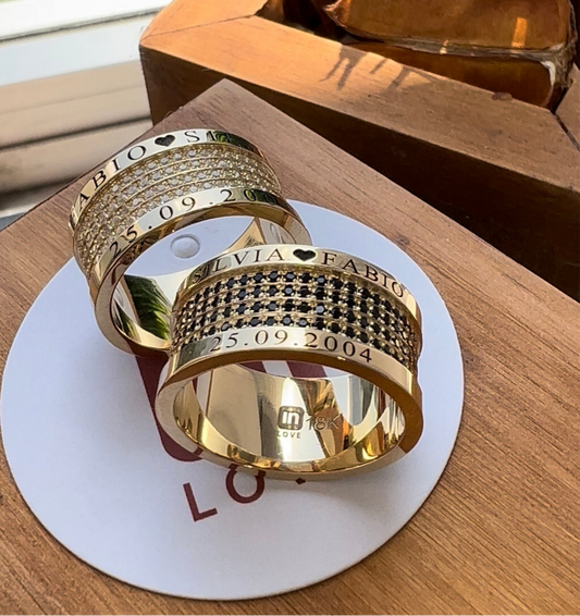 Alianças de Casamento em Ouro 18k - Modelo Para Você Duo Master | 10mm | 12x R$1.833