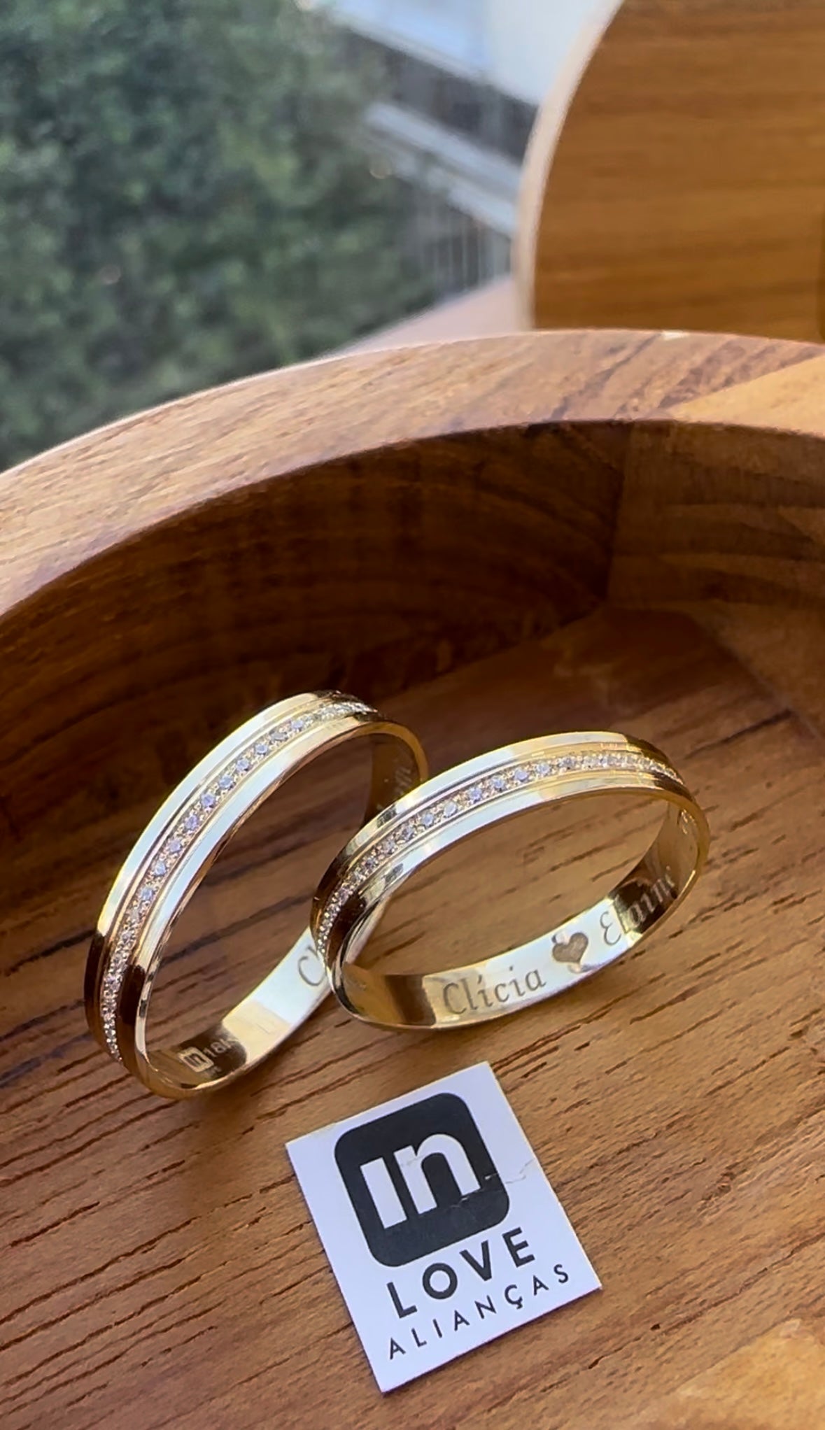 Alianças de Casamento em Ouro 18k - Modelo Mimosinha Duo | 3mm | 12x R$249