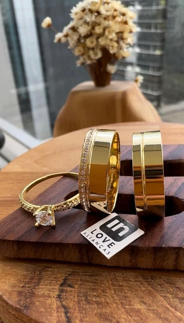 Alianças de Casamento em Ouro 18k - Modelo Eternamente | 6mm | 12x R$416