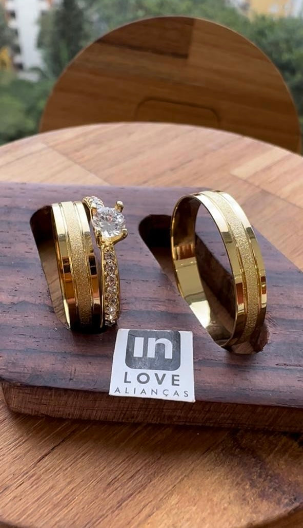 Alianças de Casamento em Ouro 18k - Modelo Meu Xodó | 4mm | 12x R$208,25