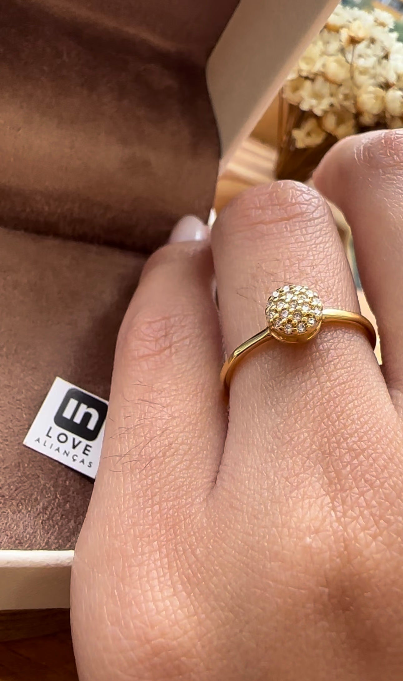 Anel Solitário Promessas em Ouro 18k - 12x R$149,91