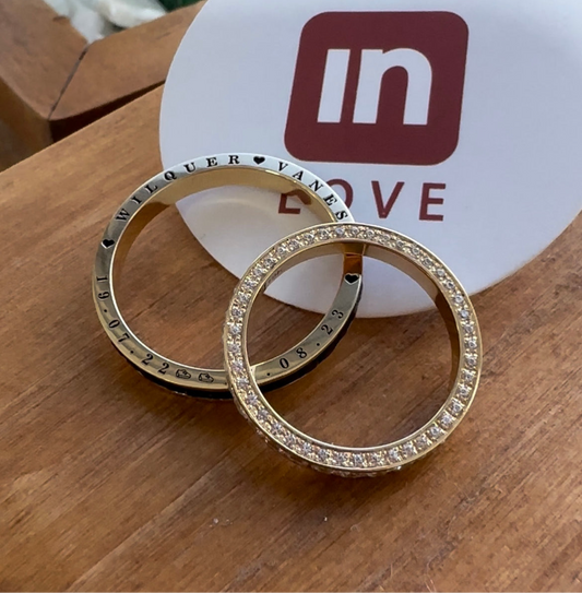 Alianças de Casamento em Ouro 18k - Modelo Meu Amor Duo | 3mm | 12x R$899