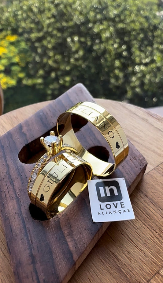 Alianças de Casamento em Ouro 18k - Modelo Nossa União | 6mm | 12x R$499