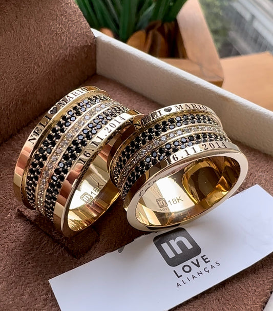 Alianças de Casamento em Ouro 18k - Modelo Desejado | 10mm | 12x R$1.665,83