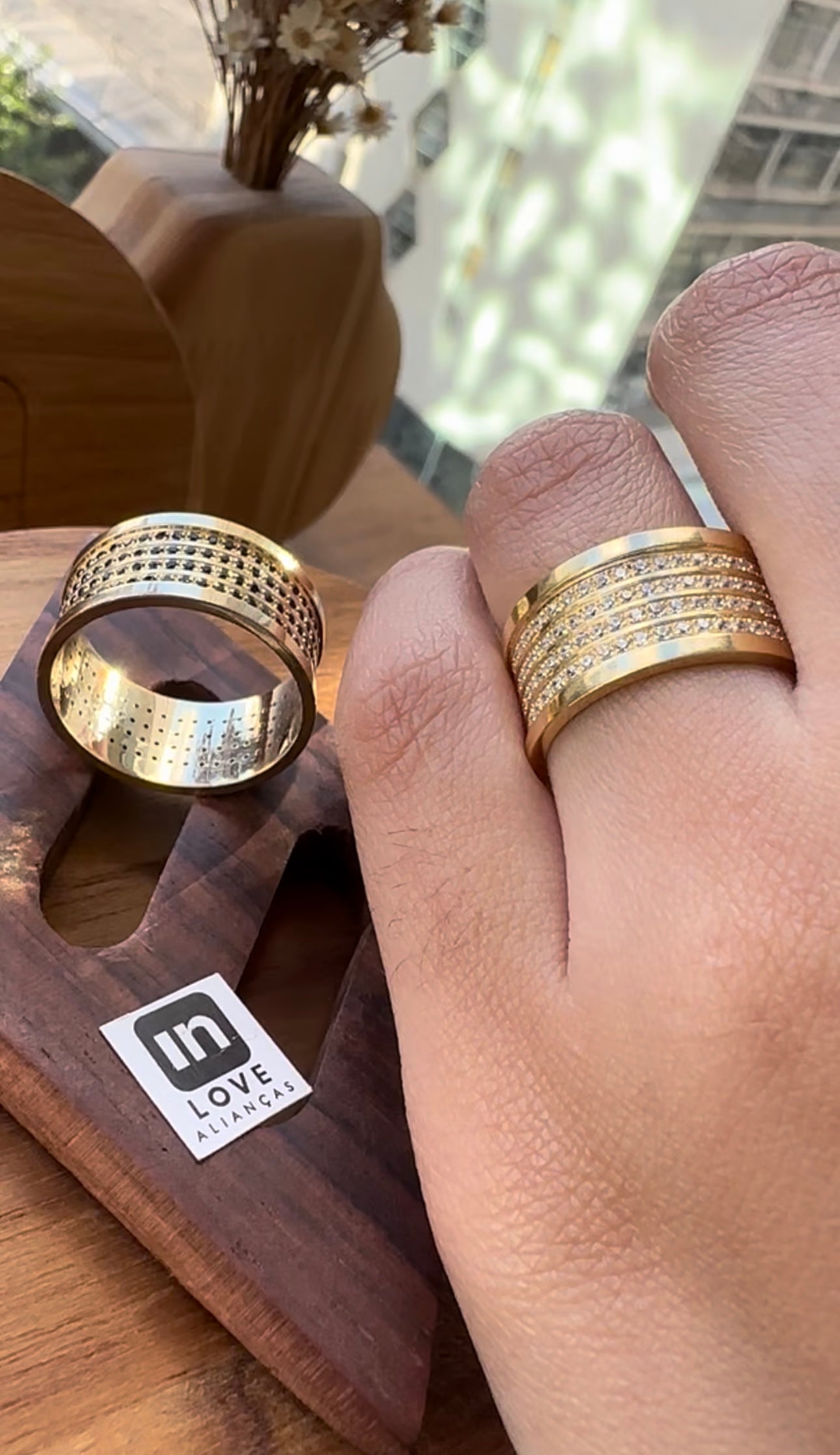 Alianças de Casamento em Ouro 18k - Modelo Para Você Duo | 10mm | 12x R$1.332.5