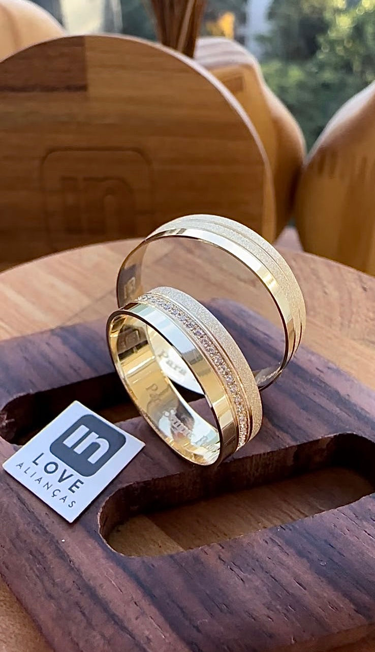 Alianças de Casamento em Ouro 18k - Modelo Amor Eterno | 5mm | 12x R$332.5