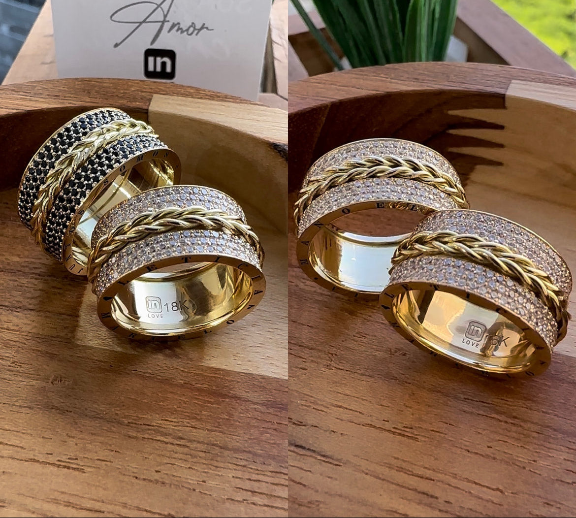 Alianças de Casamento em Ouro 18k - Modelo Eternity Duo | 10mm | 12x R$2.056,66