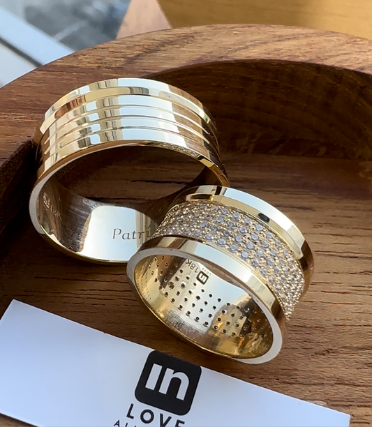 Alianças de Casamento em Ouro 18k - Modelo Maldivas | 10mm | 12x R$1.083