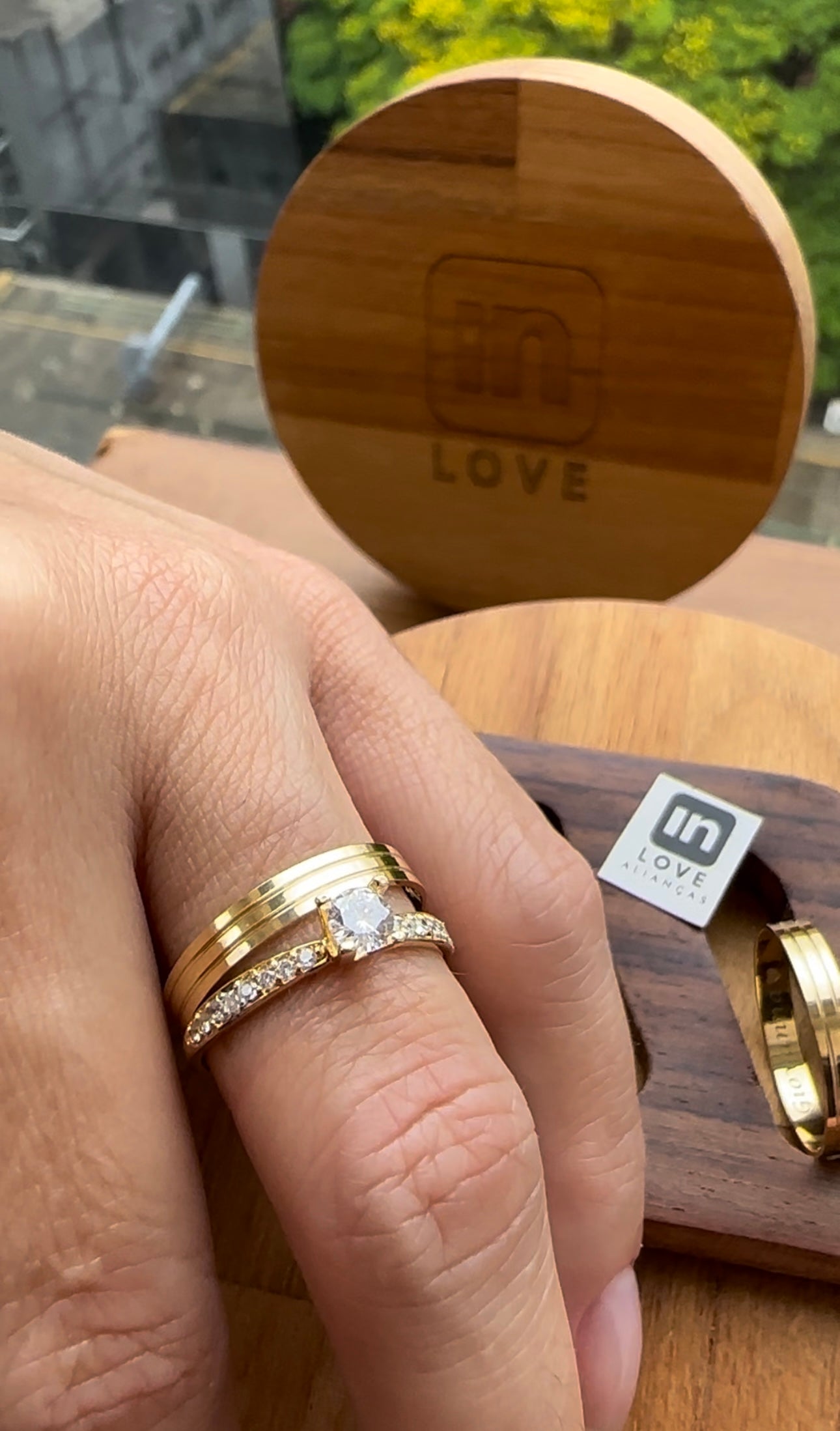 Par de Alianças em Ouro 18k - Modelo Minha Vida | 3mm |12x R$199