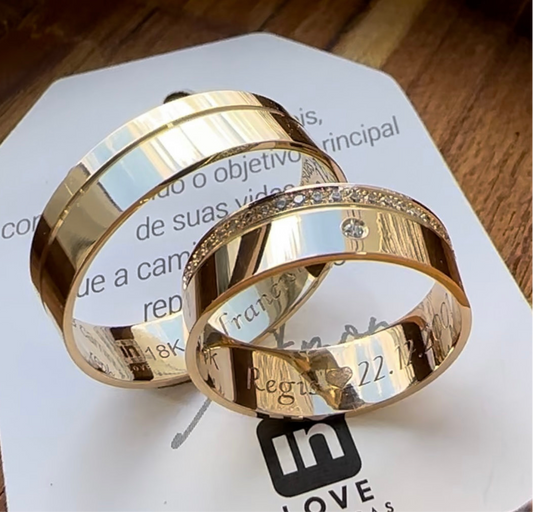 Alianças de Casamento em Ouro 18k - Modelo Minha Razão | 6mm | 12x R$499