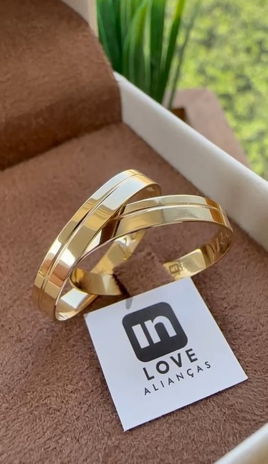 Par de Alianças em Ouro 18k - Modelo Amor Maior | 3mm |12x R$199