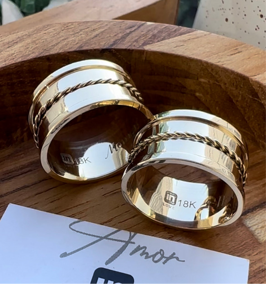 Alianças de Casamento em Ouro 18k - Modelo Força do Amor | 9mm | 12x R$999.16
