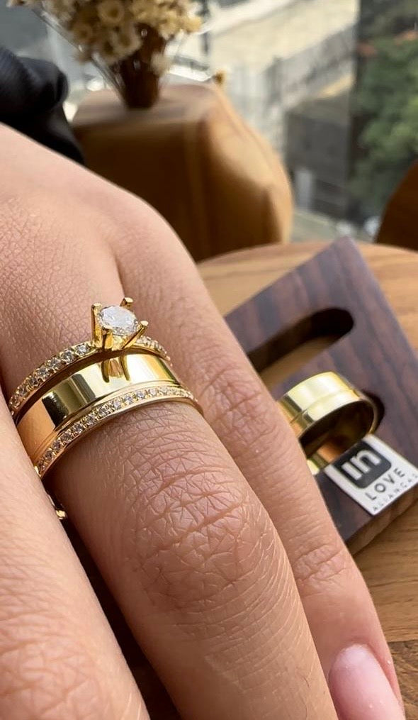 Alianças de Casamento em Ouro 18k - Modelo Eternamente | 6mm | 12x R$416