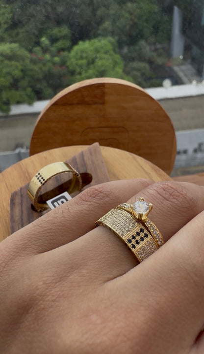 Par de Alianças em Ouro 18k - Modelo Eu Amo Você  | 6mm | 12x R$1.324.
