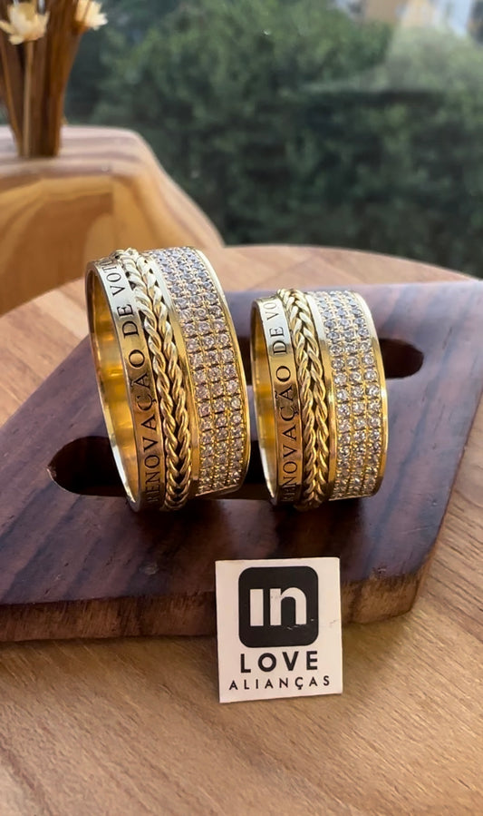 Alianças de Casamento em Ouro 18k - Modelo Renovação | 9mm | 12x R$1.390