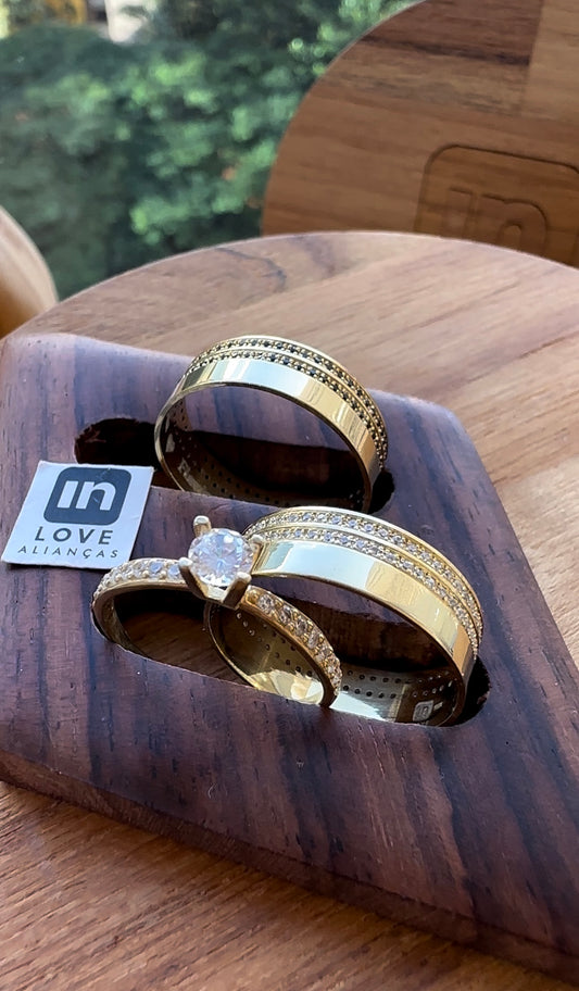 Alianças de Casamento em Ouro 18k - Modelo Sorte | 6mm | 12x R$499