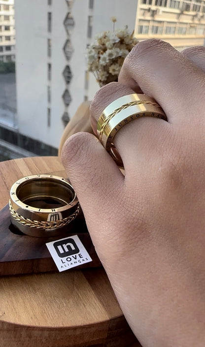 Alianças de Casamento em Ouro 18k - Modelo Eternizar | 10mm | 12x R$1.598,33
