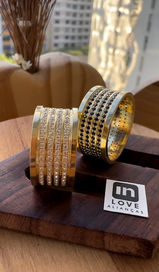Alianças de Casamento em Ouro 18k - Modelo Para Você Duo | 10mm | 12x R$1.332.5