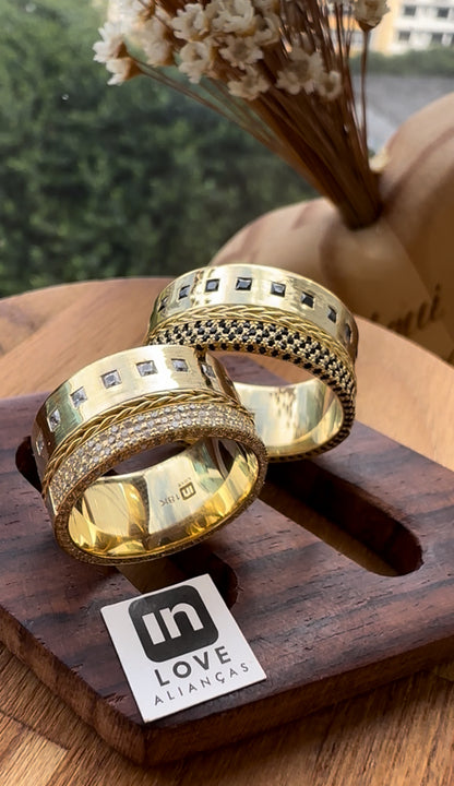 Aliança de Casamento em Ouro 18k - Modelo Diz que é Verdade | 10mm | 12x R$2.283,33