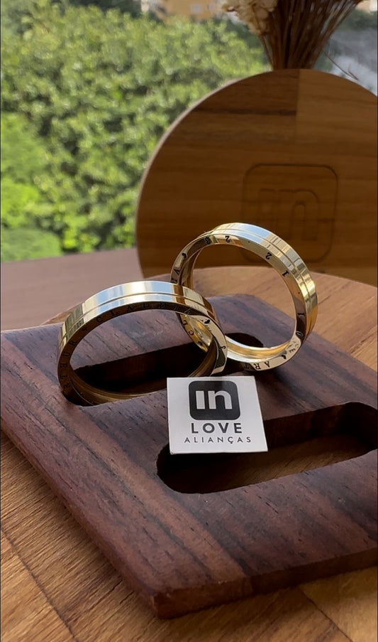 Alianças de Casamento em Ouro 18k - Modelo Afago | 4mm | 12x R$499.16
