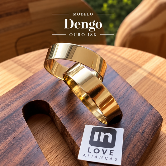 Par de Alianças em Ouro 18k - Modelo Dengo | 5mm | 12x R$324