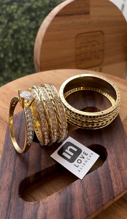 Alianças de Casamento em Ouro 18k - Modelo Momentos | 8mm | 12x R$1.083