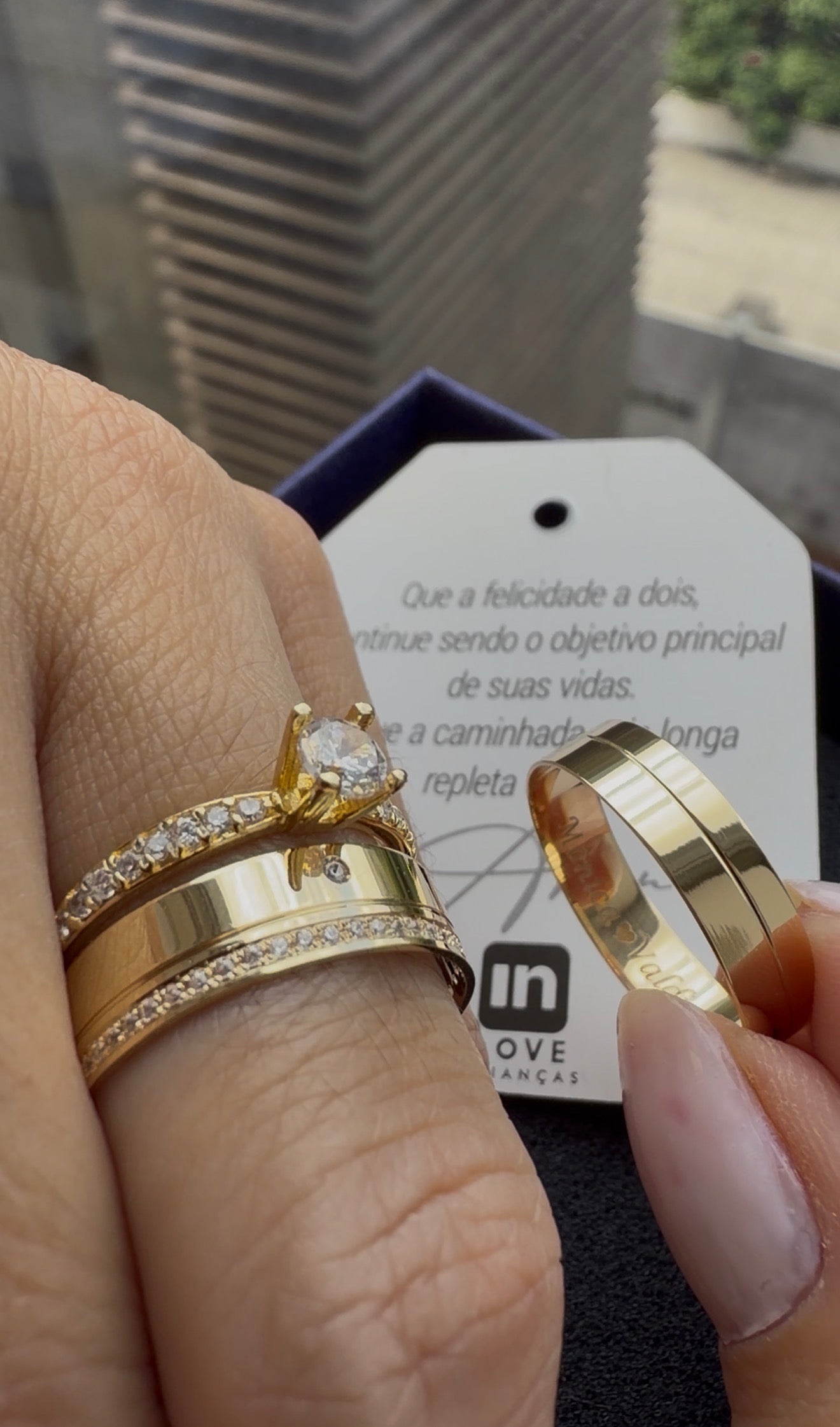 Par de Alianças em Ouro 18k - Modelo Minha Razão | 5mm | 12x R$433