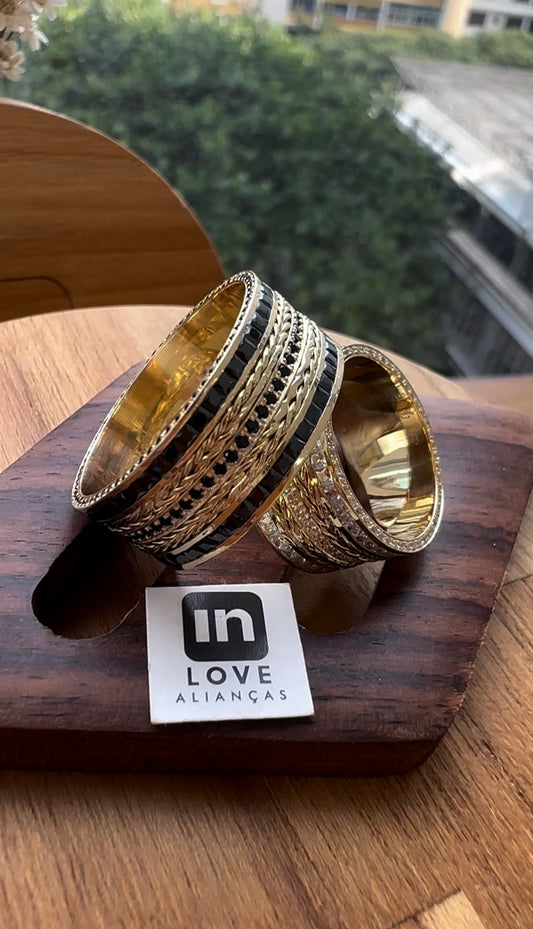 Alianças de Casamento em Ouro 18k - Modelo Nossa Paixão  | 10mm | 12x R$2.249