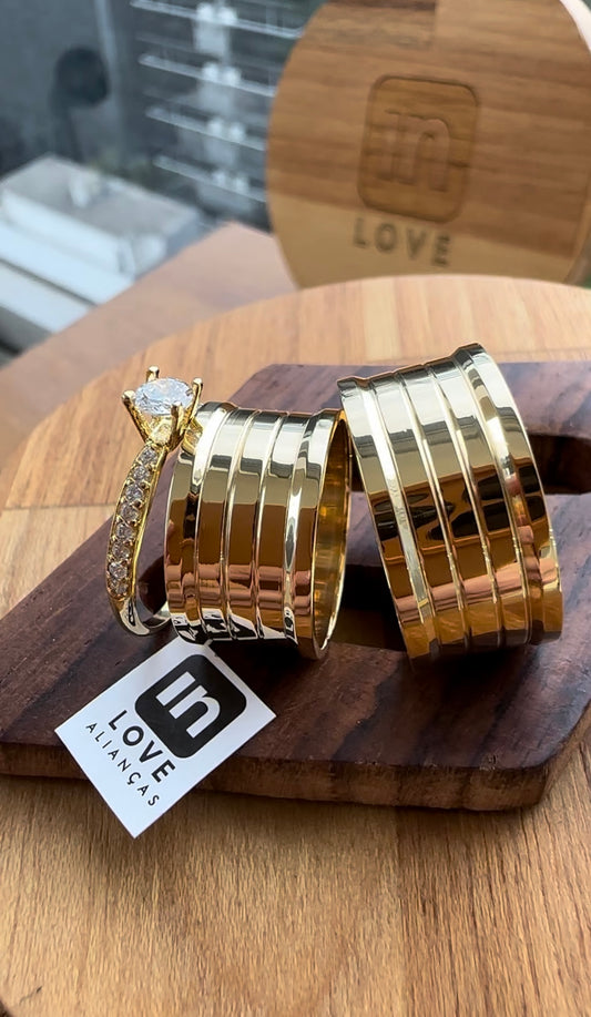 Alianças de Casamento em Ouro 18k - Modelo Favorite | 10mm | 12x R$899