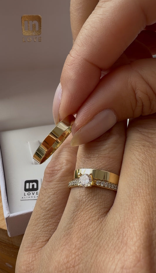 Par de Alianças em Ouro 18k - Modelo Dengo | 3mm |12x R$216