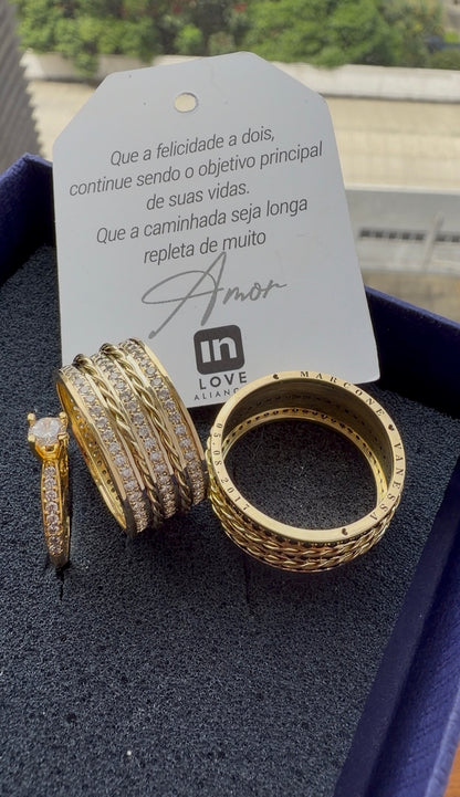 Par de Alianças em Ouro 18k - Modelo Momentos | 10mm | 12x R$1.899.