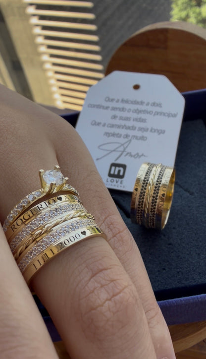 Par de Alianças em Ouro 18k - Modelo Desejo | 10mm | 12x R$1.499.