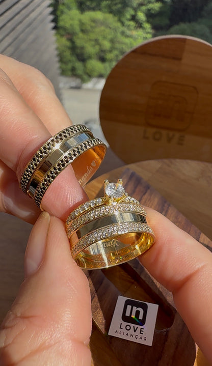 Par de Alianças em Ouro 18k - Modelo Melhor Fase | 7mm | 12x R$758
