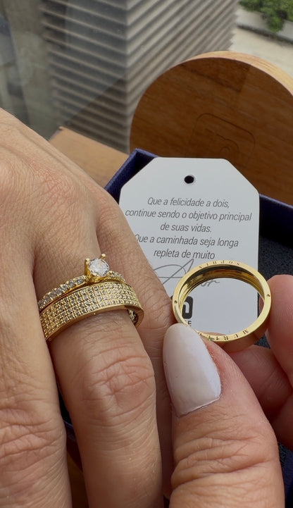 Par de Alianças em Ouro 18k - Modelo Cupido | 5mm | 12x R$758