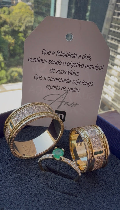 Par de Alianças em Ouro 18k - Modelo Fidelidade Duo | 10mm | 12x R$2.599.