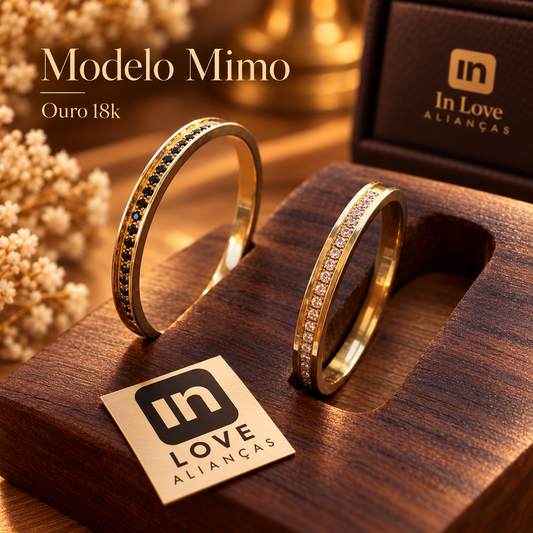 Par de Alianças em Ouro 18k - Modelo Mimo | 2mm | 12x R$324