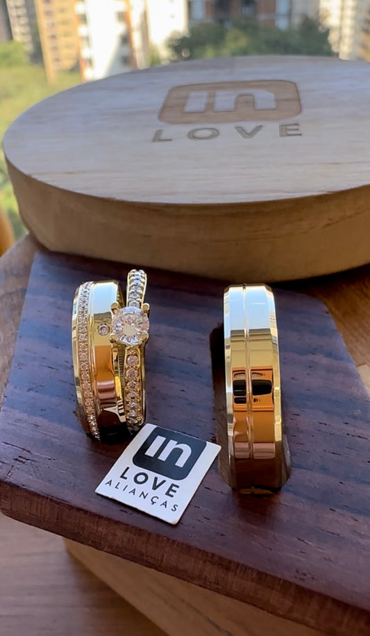 Alianças de Casamento em Ouro 18k - Modelo Chamego | 5mm | 12x R$416