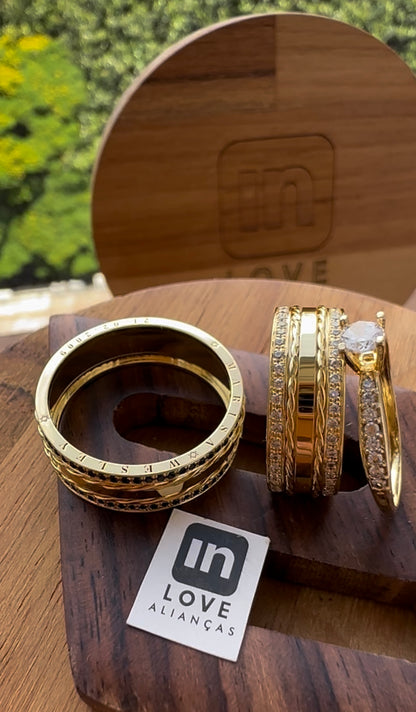 Alianças de Casamento em Ouro 18k - Modelo Momentos | 7mm | 12x R$833