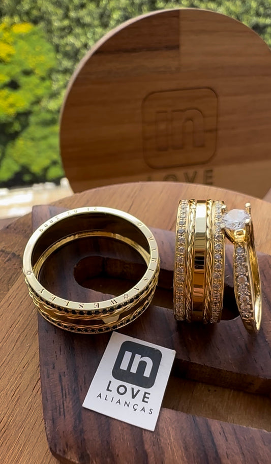 Alianças de Casamento em Ouro 18k - Modelo Momentos | 7mm | 12x R$833