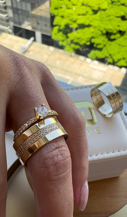 Par de Alianças em Ouro 18k - Modelo Quero te Amar | 8mm | 12x R$758