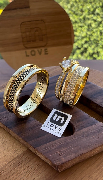 Par de Alianças em Ouro 18k - Modelo Intense | 6mm | 12x R$666