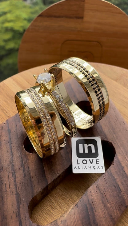 Par de Alianças em Ouro 18k - Modelo Meu Sorriso | 7mm | 12x R$699