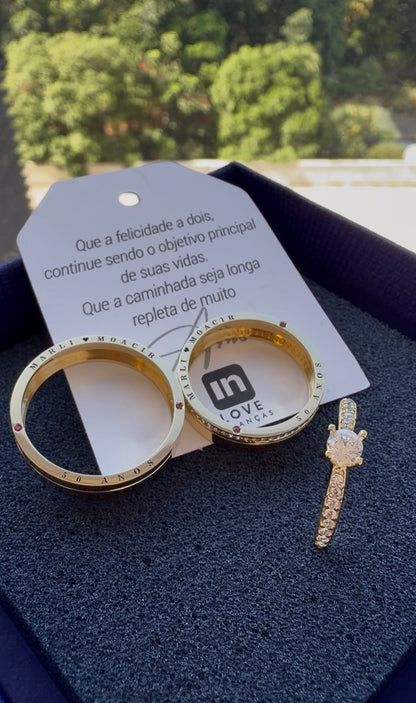 Par de Alianças em Ouro 18k - Modelo Lírios | 5mm | 12x R$758